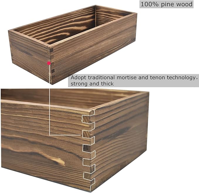 Farmhouse Rustic Bathroom Decor Box Funny Toilet Paper Tank Storage Basket, Toilet Paper Holder Wooden Decorative Box Perfect for Kitchen Table Countertop Utensil Farmhouse (Brown)