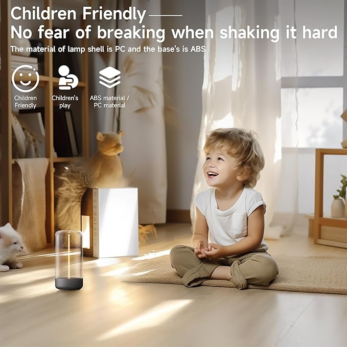AUGE LIGHT Mini Minimalist Table Lamp Cordless Lamp Rechargeable Table Lamp Portable Nightstand Lamps Desk Lamps for Home Office Unique Ambient Light Mood Lighting for Desk Decor Beside(Dark Gray)