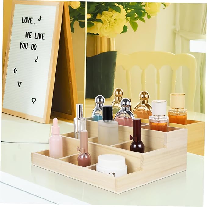 PartyKindom Retro Style Wooden Jewelry Organizer Cosmetics Vanity Organizer for Husband Birthday Treasure Box Jewelry Boxes for Women