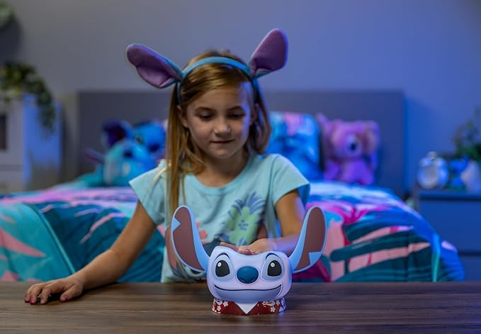 Disney Lilo and Stitch Squish Light, Night Light for Kids, USB Lamp, Battery Operated, Dimmable, Ideal for Bedroom, Playroom, Living Room, and More, 83063