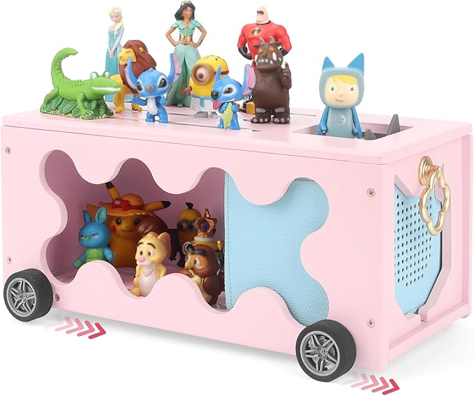 for Tonies Box Organizer Shelf Storage, Treasure Chest Cart for Tonie Shelf Magnetic, Compatible with Tonie box 1/2 Player Tonies Figures Characters for Children, Display Collection 20~30 Characters