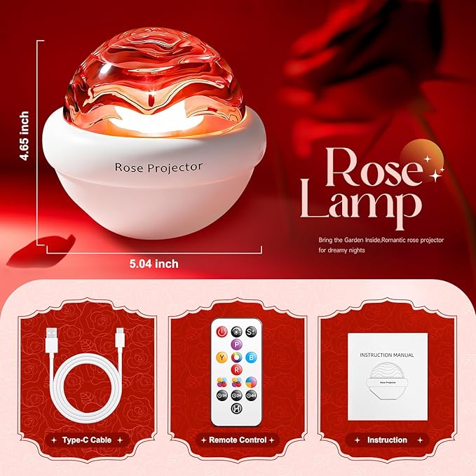 PIKOY Rose Birthday Gifts for Women Flower Lamp with 11 Mixed+4 Solid Colors, Dimmable Mothers Day Gifts for Mom, Sunset Lamp Ambient Lighting with Remote, Aurora Light Projector for Bedroom Teen Girl