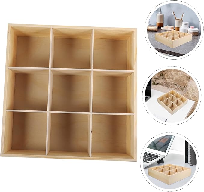 NOLITOY Wooden Jewelry Box Storage Organizer Compartment Desktop Makeup and Jewelry Organizer Elegant Design for Vanity Desk for Women
