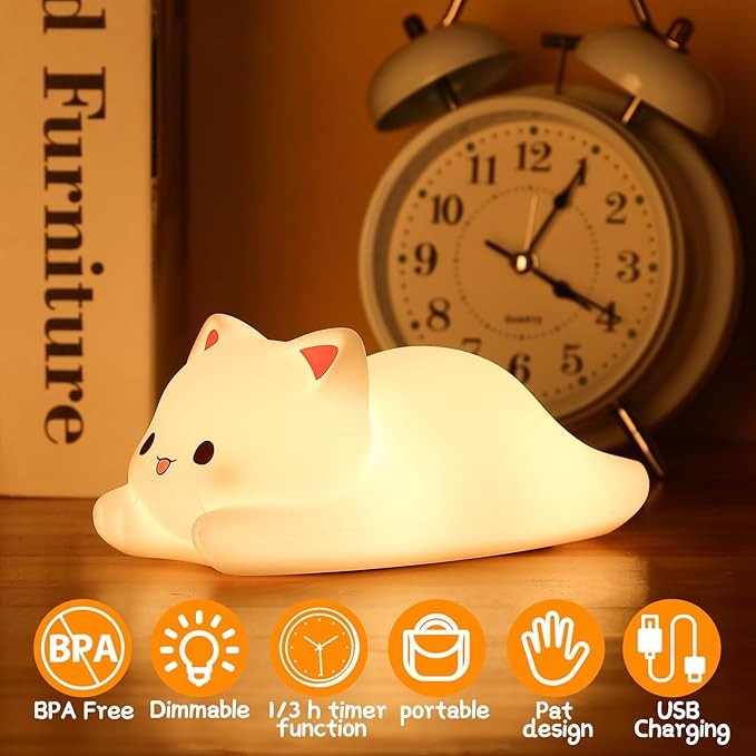 ZKLiLi Night Light for Kids Lamp, 16 Colors Lamp Cute, Dimmable Baby Night Lights for Nursery,Silicone Rechargeable Nightlight for Kids Room, Kawaii Room Decor (Dayan)