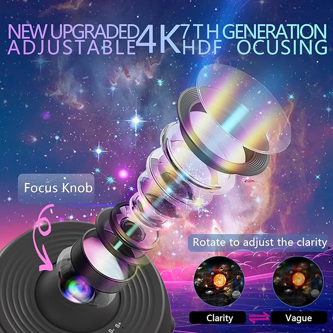 Galaxy Projector Pro for Bedroom,13 in 1 Planetarium Star Projector with Solar System & Constellation,Ceiling Night Light with Timer,LED Space Galaxy Lamp Bedroom Room Decor for Adults Kids - Black