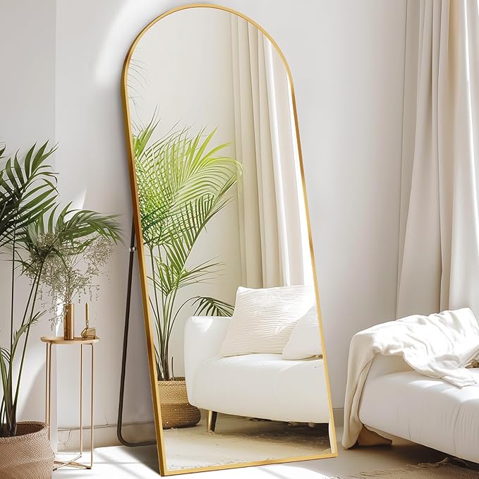 NEWBULIG Full Length Mirror, Full Body Floor Mirror with Aluminum Alloy Thin Frame, Wall or Standing Mirror for Bedroom, Living Room, Dressing Room