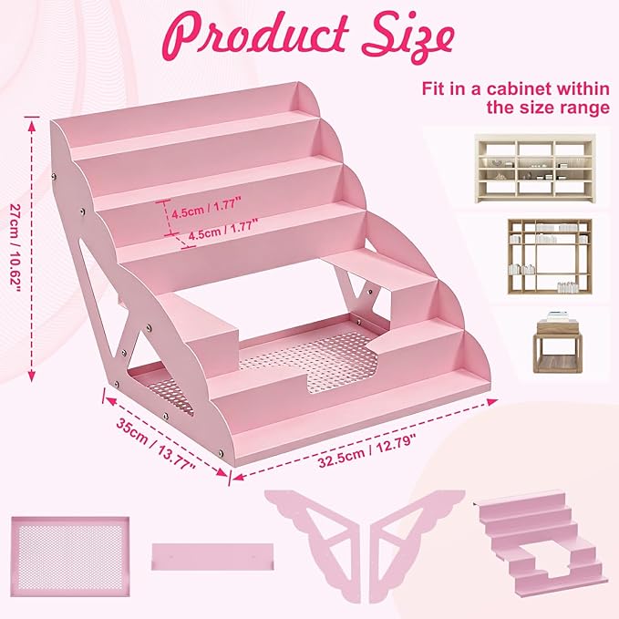 for Tonie Shelf Magnetic, Tonies Storage for Tonie Figures,30-50 Characters and Toniebox for Girls and Boys in Pink