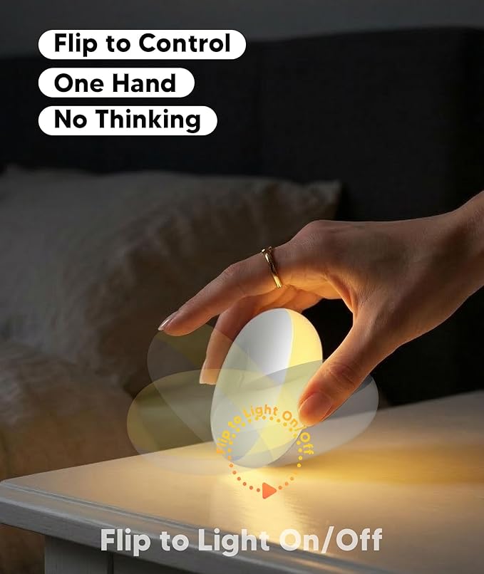 Baby Night Light 1800K No Blue Light, Nursery Night Egg Light for Breastfeeding,Amber BPA-Free Silicone Lamp with Child Lock, Dimmable Touch & Flip Control, Rechargeable Bedside Light for Kids Toddler