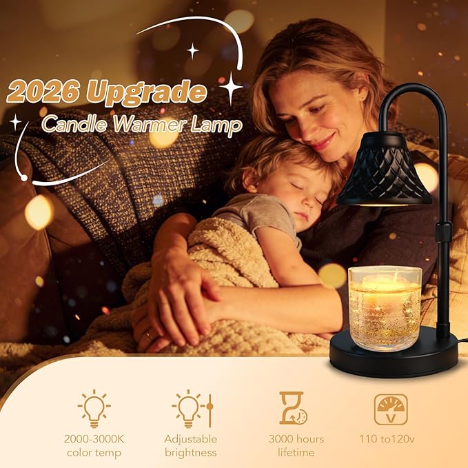 Adjustable Candle Warmer Lamp with Timer: Mothers Day Gifts Lamp fits All Candle Jar Home Decor - Wax Warmer for Scented Wax - Birthday Gifts for Women