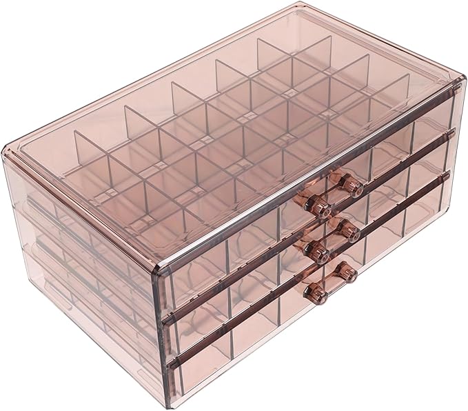 Transparent Jewelry Display Box Compartments for Earrings and Necklaces Organizer for Makeup and Jewelry Storage Design for Vanity Bathroom Countertop