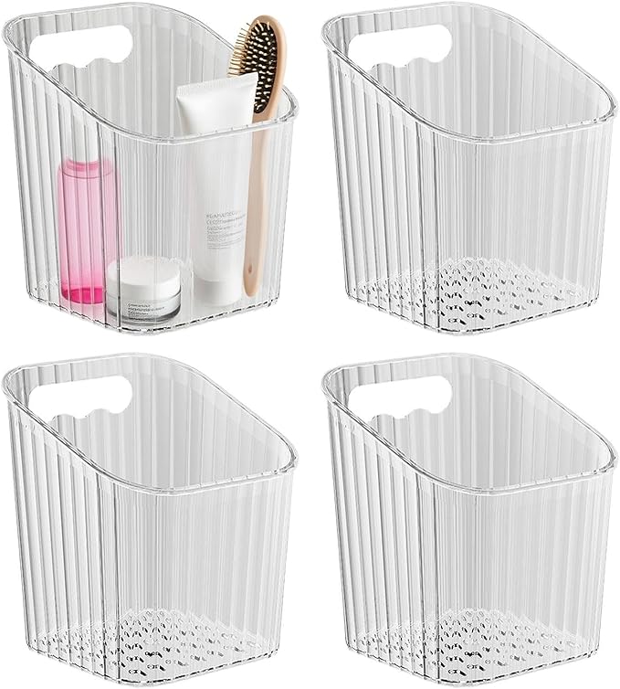 Adhesive Acrylic Shelves - Clear Wall Mounted Organizer Display Shelf | Storage Bins Containers for Bathroom Office Pantry Dorm Home Apartment RV Makeup Cabinet Garage