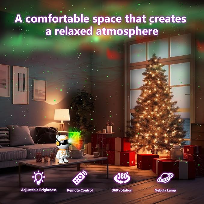 Start Projector-8 Colors Northern Light,Starry Nebula Ceiling LED Lamp, Robot Astronaut Galaxy Projetor with Remote,Galaxy Projector for Kids Room Decor Aesthetic,Star Projector for Bedroom