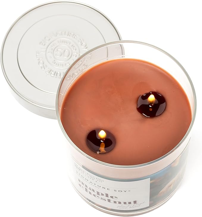 Signature Soy Lidded Maple Chestnut Scented Candle Large Jar