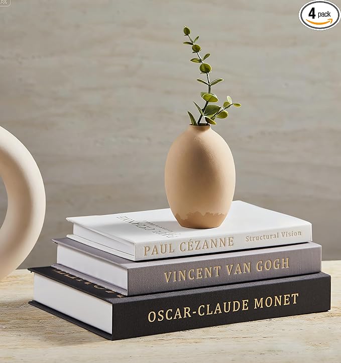 Aesthetic Decorative Books - Coffee Table Books Decor - Faux Decor Book Storage Box for Decoration - Set of 3 Linen Fake Book for Home Table Decor - Bedside Tables Decors - Home Room Bookshelf Decors