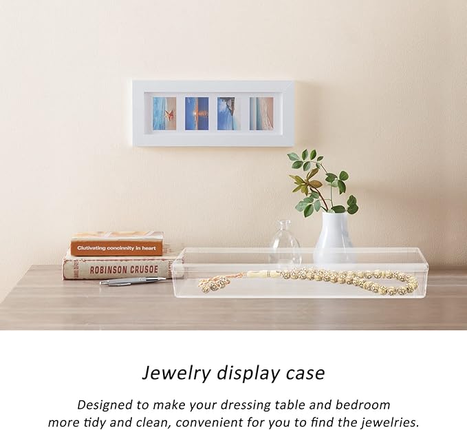 Alipis Acrylic Storage Box Clear Acrylic Display Case Jewelry Keepsake Box Necklace Container Makeup Organizer Bins for Home Office Store