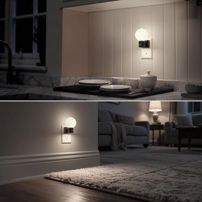 DORESshop Moon Night Light, Night Lights Plug into Wall, Dusk-to-Dawn Sensor, 3D Design 5000K Daylight White, Dimmable Nightlights Indoor for Bathroom, Bedroom, Hallway, Stairs