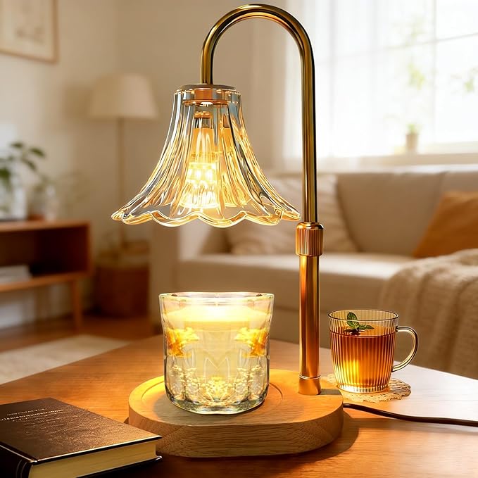 Banbanda Candle Warmer Lamp with Timer: 2026 Mothers Day Gifts for Women, Adjustable Camdle Warmer with 2 Bulbs, Flower Candle Lamp for House Warming Room Decor