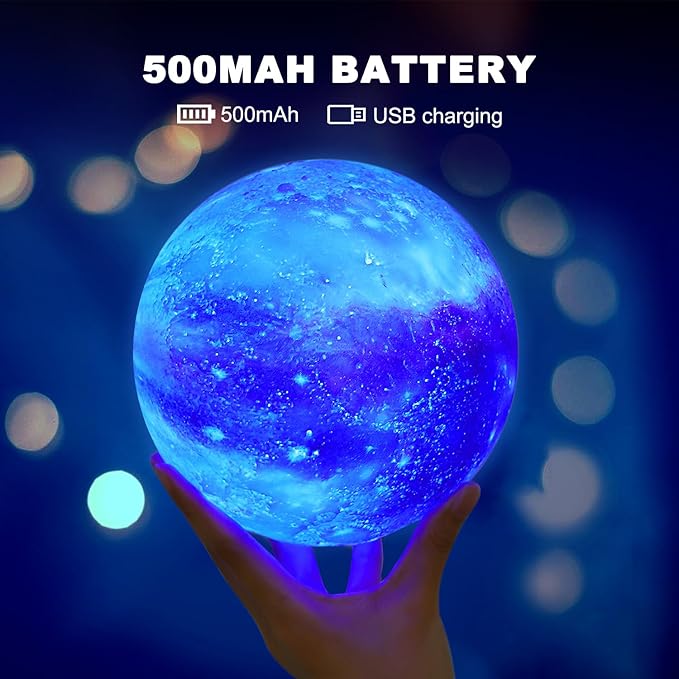 Moon Lamp Galaxy Lamp 6 inch 16 Colors LED 3D Moon Light, Remote & Touch Control Lava Lamp Moon Night Light Gifts for Girls Boys Kids Women, Birthday and Mothers Day Gifts