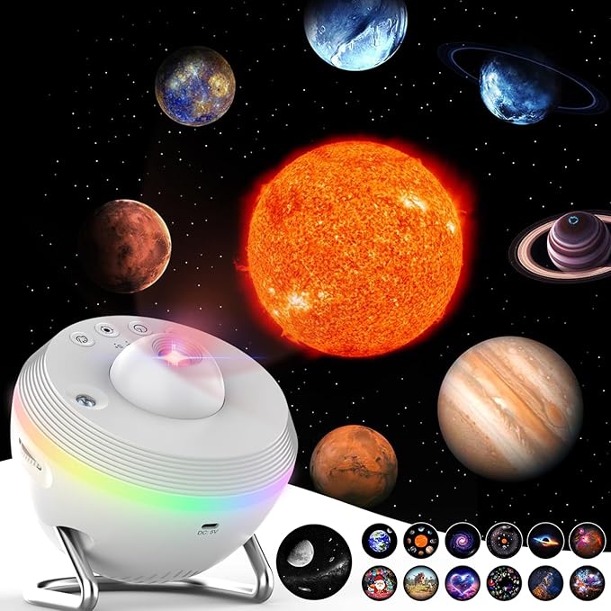 Jellyfish Projector, 13 in 1 Star Projector with Shooting Stars & 4 Varicolored Lighting Effects, Auto Timer Planetarium for Bedroom, Ocean Wave Night Light Projector for Kids Adults