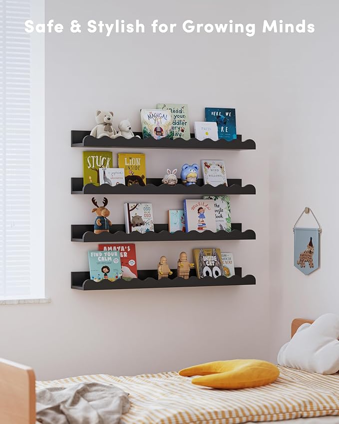 Seocry Nusery Shelves (23 Inches, Black)