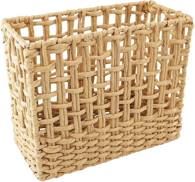 YRMT Magazine Holder Paper Rope Woven Storage Basket for Magazines, Newspapers, Books Decorative Folder Organizer Bin for Home Office