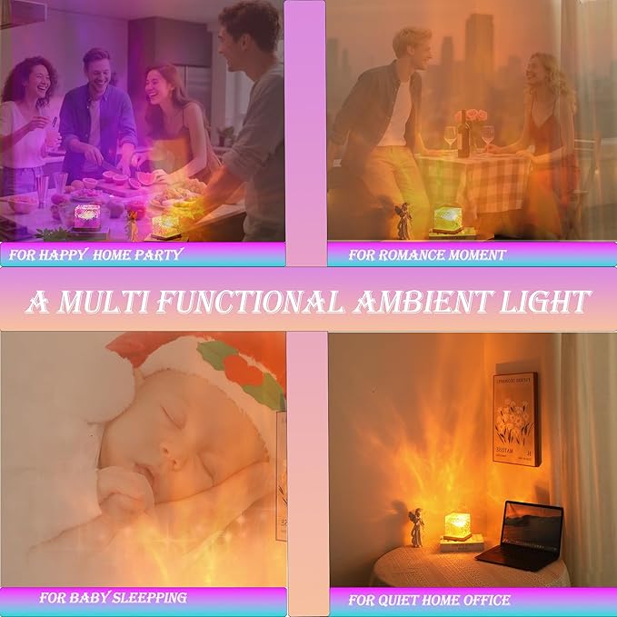 Ocean Wave Galaxy Projector,Night Light with Remote Control,16 Colors Gradual Rotating Northern Lights Lamp,Ideal for Bedroom/Party/Lava Lamp/Corner Lamp