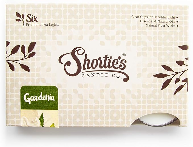 Pure Gardenia Premium Tealight Candles - Highly Scented with Essential & Natural Oils - 6 White Tea Lights - Beautiful Candlelight - Made in the USA - Flower & Floral Collection