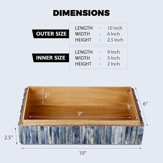 Handicrafts Home Decorative Storage Box 10x6 – Remote Organizer Box with Lid, Modern Decorative Keepsake Box, Boho Shelf Décor, Memory Box for Photos or Letters, Decorative Box for Table Décor