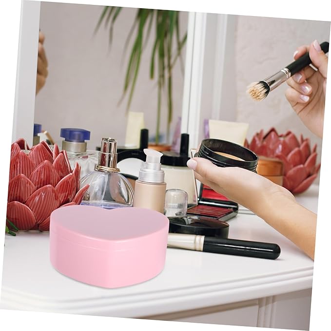 2pcs Heart Shaped Jewelry Organizer Makeup Mirror Dual-layer Decorative Box for Earrings and Bracelets Girls Women and Special Occasions