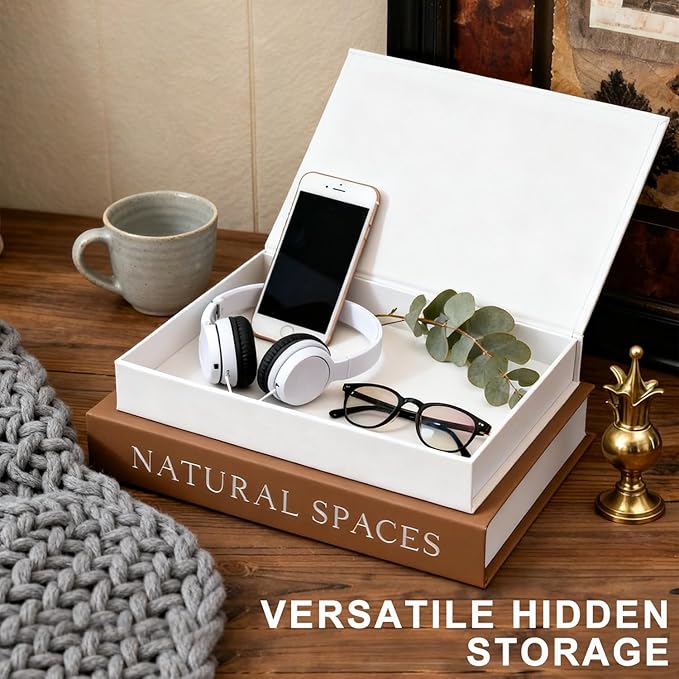 Elegant Decorative Books Boxes for Home Decor, Faux Books Storage Box Decor for Decoration, Aesthetic Book for Coffee Table, Modern Home Decor and Keepsakes (Style A)