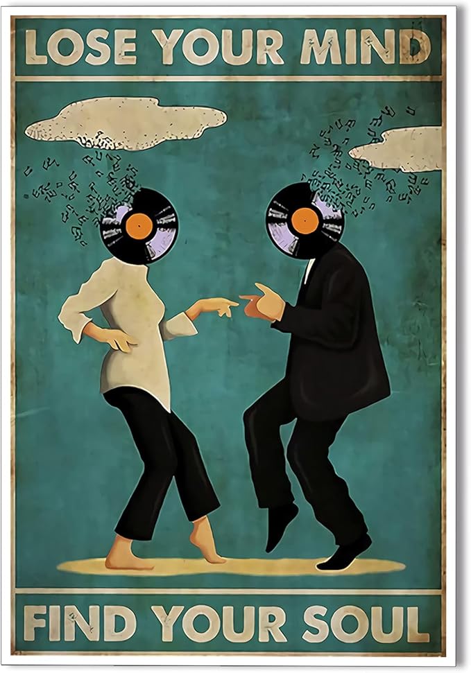 Vintage Classic Movie posters for room aesthetic Spiritual Quotes Lose Your Mind Find Your Soul Canvas Wall Art Cool Music Dance Wall Decor Painting for Bedroom 12x16in Unframed