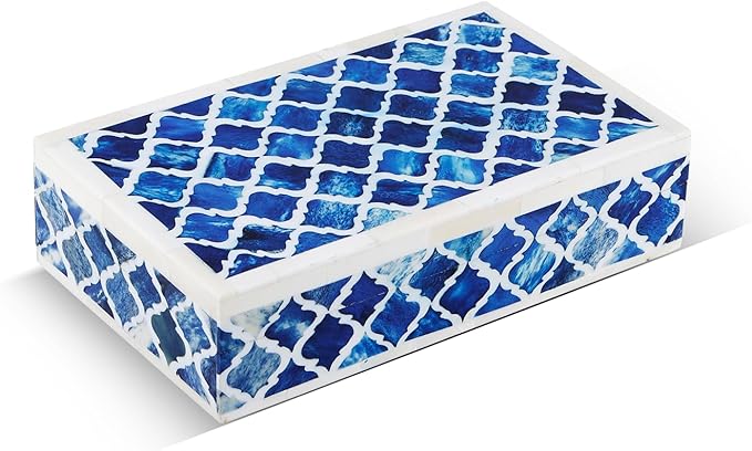 Handicrafts Home Decorative Storage Box 10x6 – Remote Organizer Box with Lid, Modern Decorative Keepsake Box, Boho Shelf Décor, Memory Box for Photos or Letters, Decorative Box for Table Décor