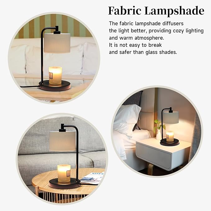 NITOWOLF Candle Warmer Lamp with Timer, Dimmable Wax Warmer Lamp Candle Lamp for Scented Candles with Bulbs, Mothers Day Gifts for Mom, Birthday Gifts for Women(Black)