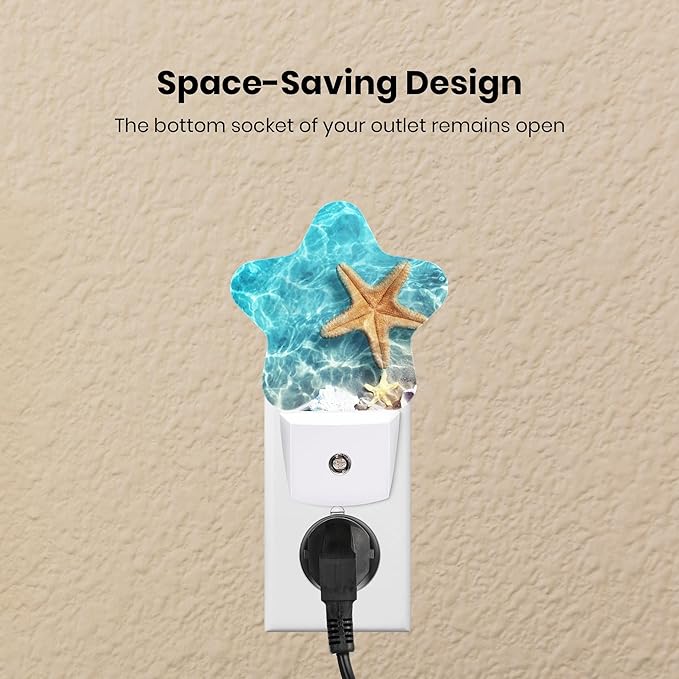 Night Light Plug-in into Wall Dusk to Dawn Smart Sensor White Led Nightlight for Bedroom Bathroom Kitchen Hallway Stairs Energy Efficient Decor Desk Lamp Beach Decor