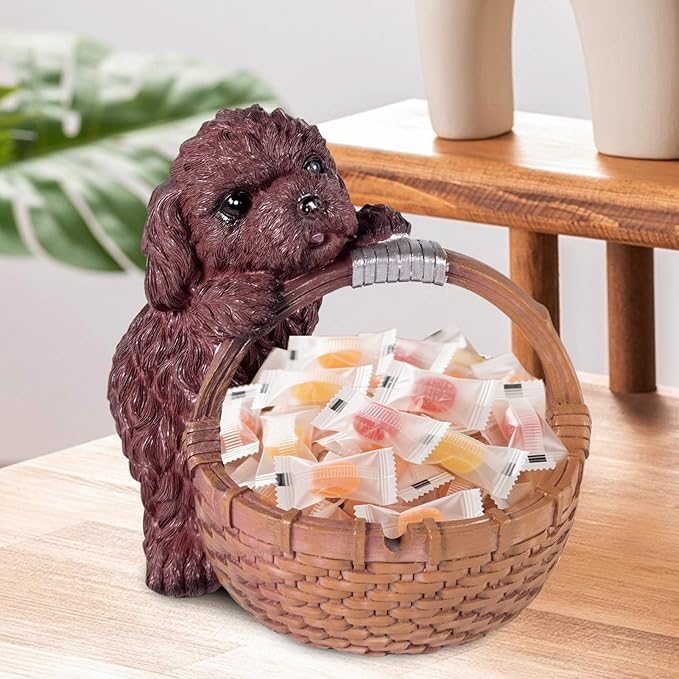 Dog Candy dish Candy bowl, key bowl for entryway table,Funny Dog Dish Key Holder Bowl,Statues for Office Desk Home Decor Entryway Table Decor Storage Basket (Teddy)