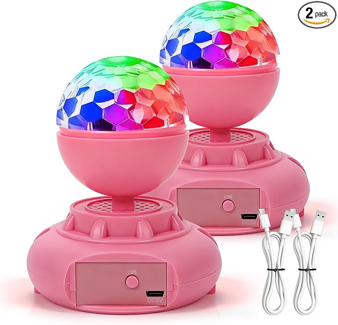 2 Pack Rechargeable Rotatable Star Light Projector, Galaxy Projector, 1200mAh Battery, Suitable Bedroom Decoration, Party, Birthday, Mood Night Light, Room Decor (Pink)