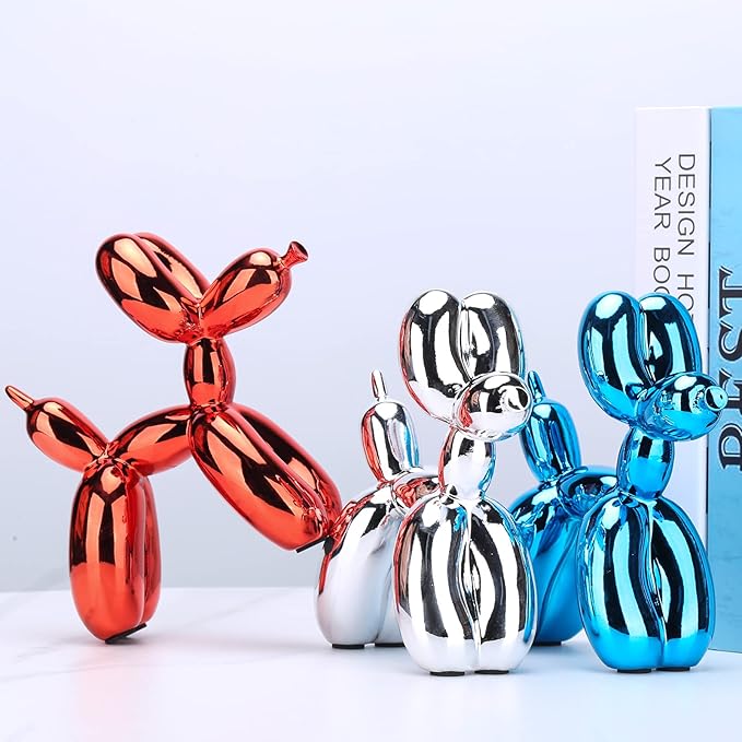 Balloon Dog Sculpture Modern Home Decor Collectible Figurines Funky Statues for Bedroom Trendy Animal Decor for Coffee Table Living Room Decor