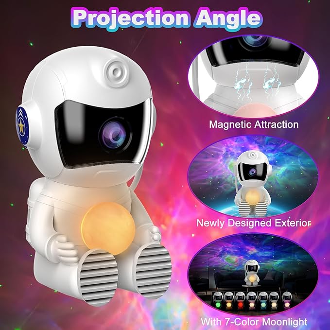 XIAOER Astronaut Galaxy Star Projector Night Light for Ceiling Bedroom Starlight Space Nebula Sky Star Moon Lamp Projector with Timer Remote Christma Birthday Halloween Gifts for Kids Boy Teen Toddler