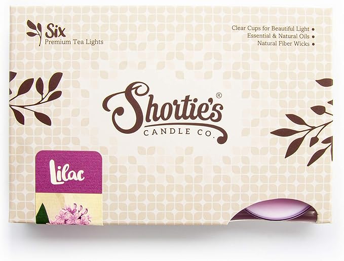 Pure Lilac Premium Tealight Candles - Highly Scented with Essential & Natural Oils - 6 Purple Tea Lights - Beautiful Candlelight - Made in the USA - Flower & Floral Collection