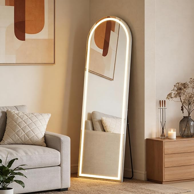 NEWBULIG Full Length Mirror, Full Body Floor Mirror with Aluminum Alloy Thin Frame, Wall or Standing Mirror for Bedroom, Living Room, Dressing Room