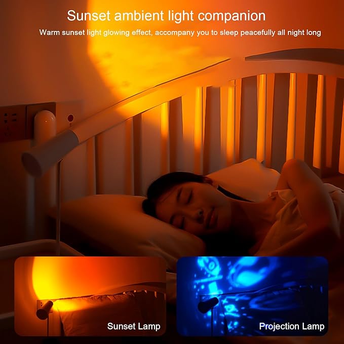 Sunset Lamp Projector Led Lamps, Adjustable Brightness Led Night Light, Bedside Table Lamp for Home Bedroom Photography