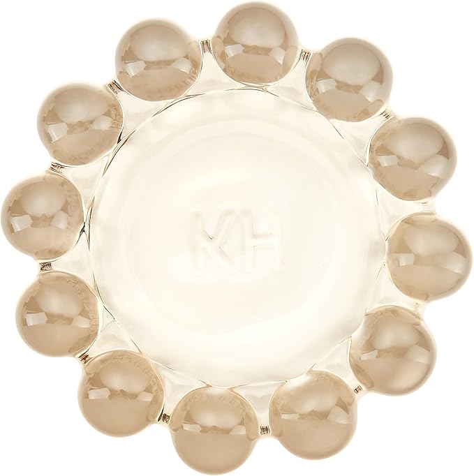khtumeware Chic Smoky Bubble Glass Candle Dish – Modern Clear Glass Candle Holder for Tealights & Diffusers, Decorative Tray for Home & Tabletop Decor（2 Pack）