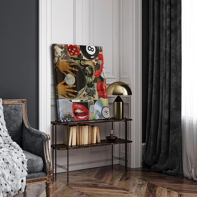 Trendy Leopard Cheetah Wall Art Set of 3, Black Woman Wall Decor Paintings Black Teen Girl Music 8 Ball Poster Canvas Prints Aesthetic for Bedroom Living Room Dorm 12x16 inch Framed