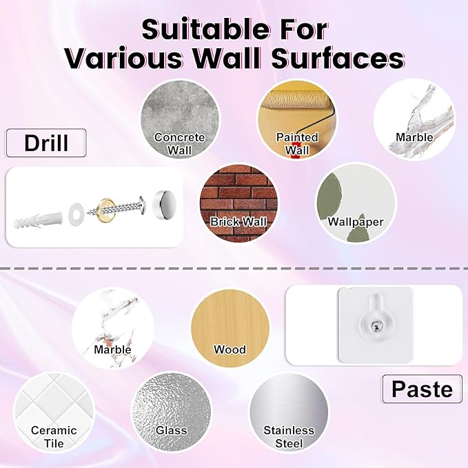 Floating Shelves for Wall,4 Pack 15.7’’x 3.5’’Adhesive Acrylic Shelves Organizer for Book Toy Photo Makeup,Wall-Mounted Kids Storage for Bathroom,Bedroom,Nursery,Iridescent Star and Moon