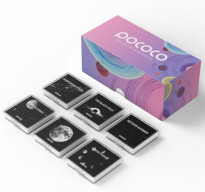 POCOCO Galaxy Projector + Moon and Stars Discs (6 Pieces)