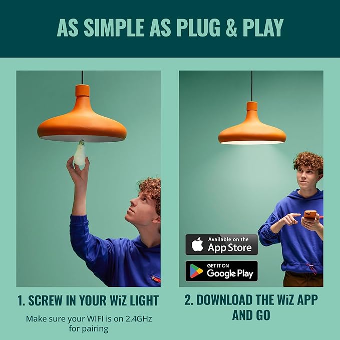 WiZ Connected LED Smart Light Bulbs, Sunset to Sunrise Automation + Motion Detection + Control with Voice or App, Full Color A19 60W 800LM E26 Indoor, Matter Compatible - 1 Pack