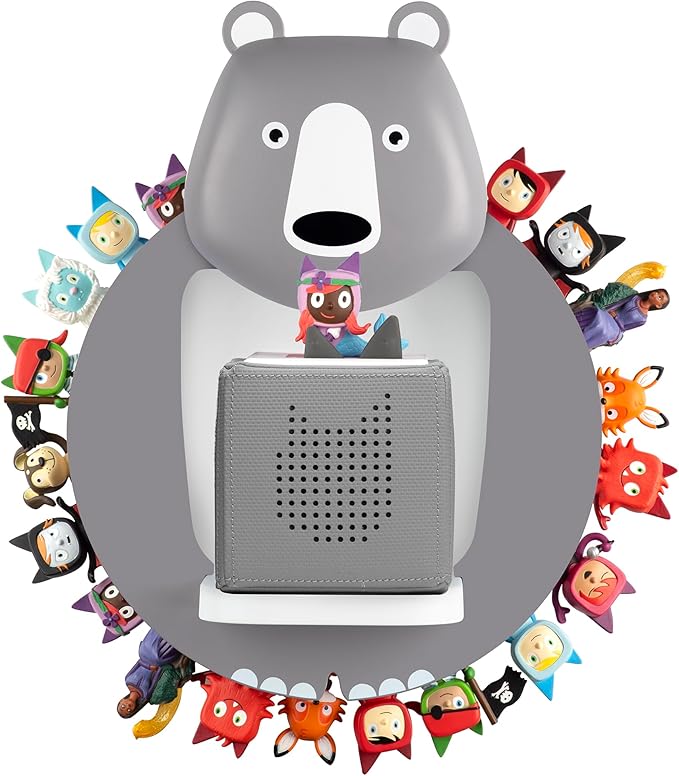 TonieBox Storage, Tonies Storage Shelf,Creative Bear Design Children's Magnetic Tonies Shelf,30-40pcs Tonies Figures Floating Shelf for Tonies Figures Display(Grey).