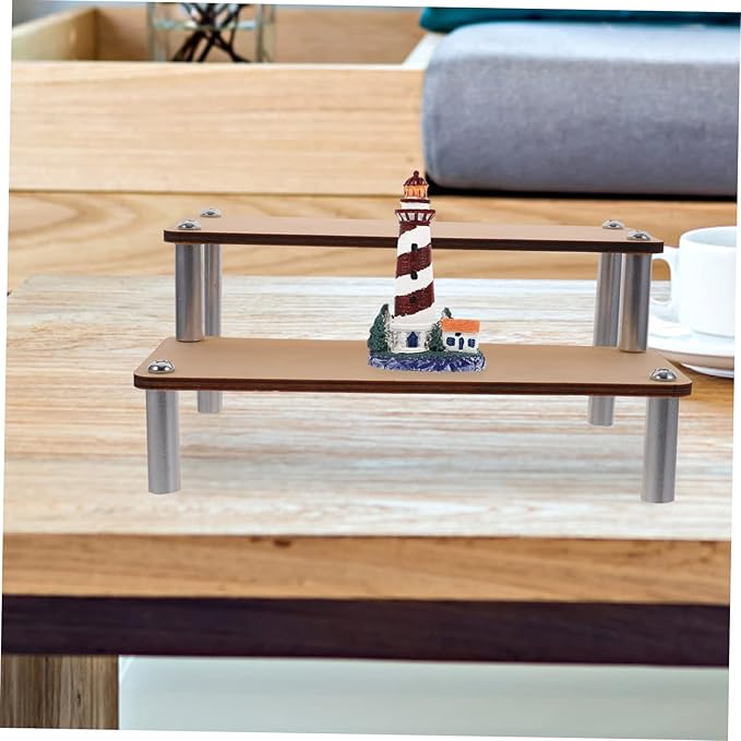 Levemolo Makeup Holders Wooden Riser Display Stand Sturdy Perfume Organizer for Counter Display Rack