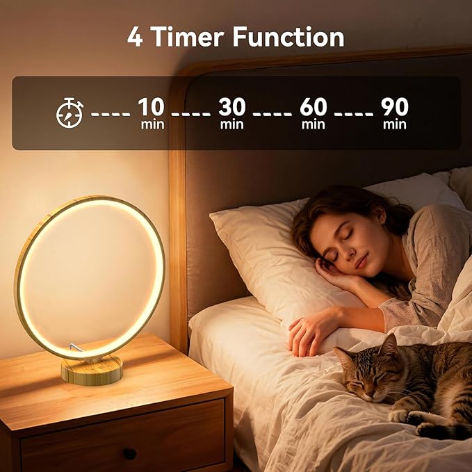 Doraubia 2 in 1 Light Therapy & Desk Lamp - 10000 Lux Sun Lamp with Dual Controls, 4 Timer, Dimmable, 3 Color Temperatures