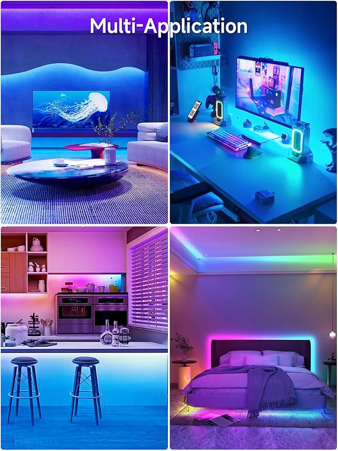 KANTUTOE LED Lights for TV, 16.4ft TV LED Backlight for 45-75 Inch TVs, RGB TV Backlight Behind with Music Sync, Smart APP and Button Control Strip Lights USB Powered for Bedroom/Gaming